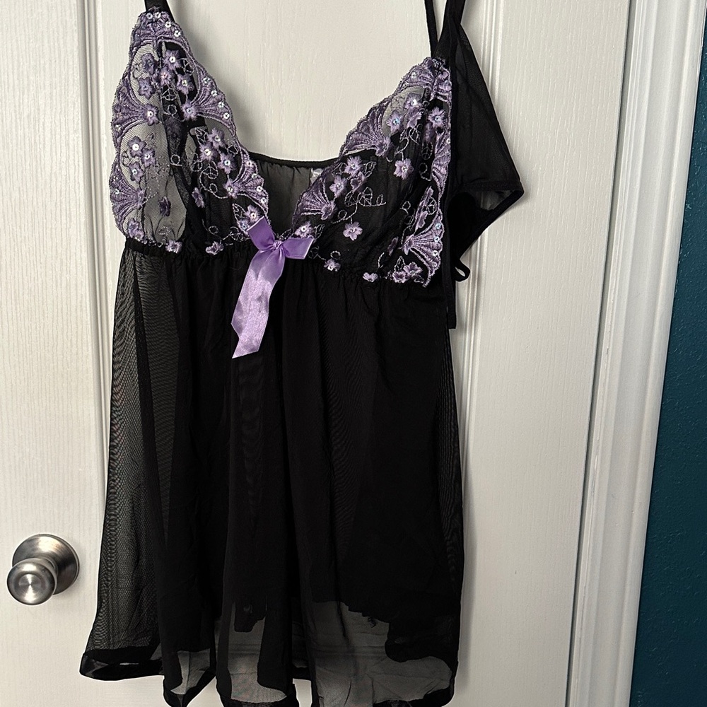 ☑️Black and Purple Lace Lingerie - NO Brand